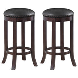 Furniture City Houma - Coaster - Aboushi Backless Swivel Bar Stool Brown (Set of 2) - 101060