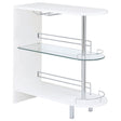 Furniture City Houma - Coaster - Adolfo Rectangular 2-tier Home Bar Table White High Gloss - 101064