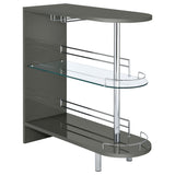 Furniture City Houma - Coaster - Adolfo Rectangular 2-tier Home Bar Table Grey High Gloss - 101073