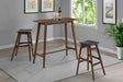 Furniture City Houma - Coaster - Finnick 3-piece Rectangular Pub Height Bar Table Set Walnut - 101436-S3