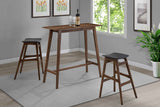 Furniture City Houma - Coaster - Finnick 3-piece Rectangular Pub Height Bar Table Set Walnut - 101436-S3
