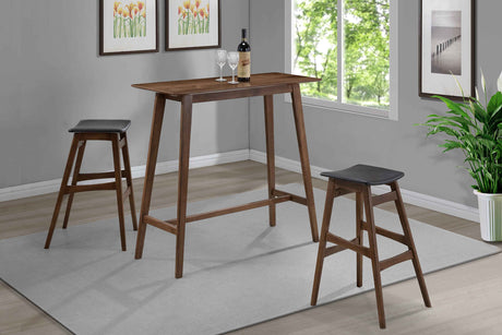 Furniture City Houma - Coaster - Finnick 3-piece Rectangular Pub Height Bar Table Set Walnut - 101436-S3