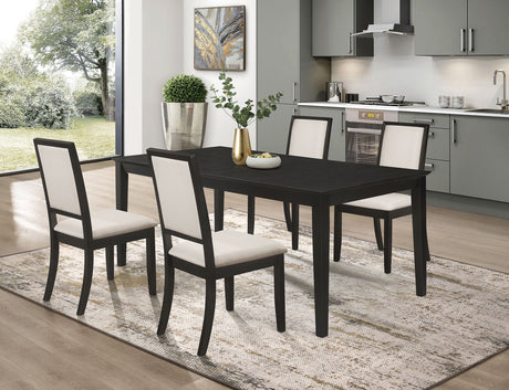 Furniture City Houma - Coaster - Louise 5-piece Rectangular Extension Leaf Dining Set Black - 101561-S5