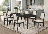 Furniture City Houma - Coaster - Louise 7-piece Rectangular Extension Leaf Dining Set Black - 101561-S7
