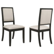 Furniture City Houma - Coaster - Louise Upholstered Wood Dining Side Chair Black (Set of 2) - 101562