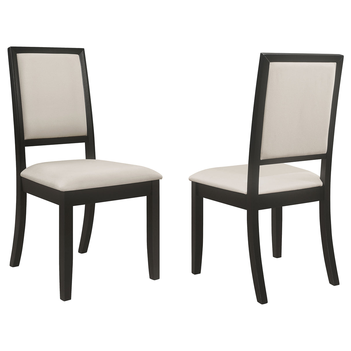 Furniture City Houma - Coaster - Louise Upholstered Wood Dining Side Chair Black (Set of 2) - 101562