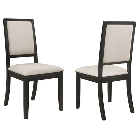 Furniture City Houma - Coaster - Louise Upholstered Wood Dining Side Chair Black (Set of 2) - 101562
