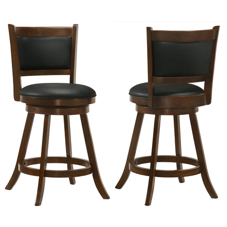 Furniture City Houma - Coaster - Broxton Upholstered Swivel Counter Chair Chestnut (Set of 2) - 101919