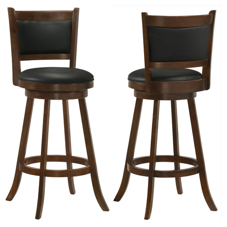Furniture City Houma - Coaster - Broxton Upholstered Swivel Bar Chair Chestnut (Set of 2) - 101920