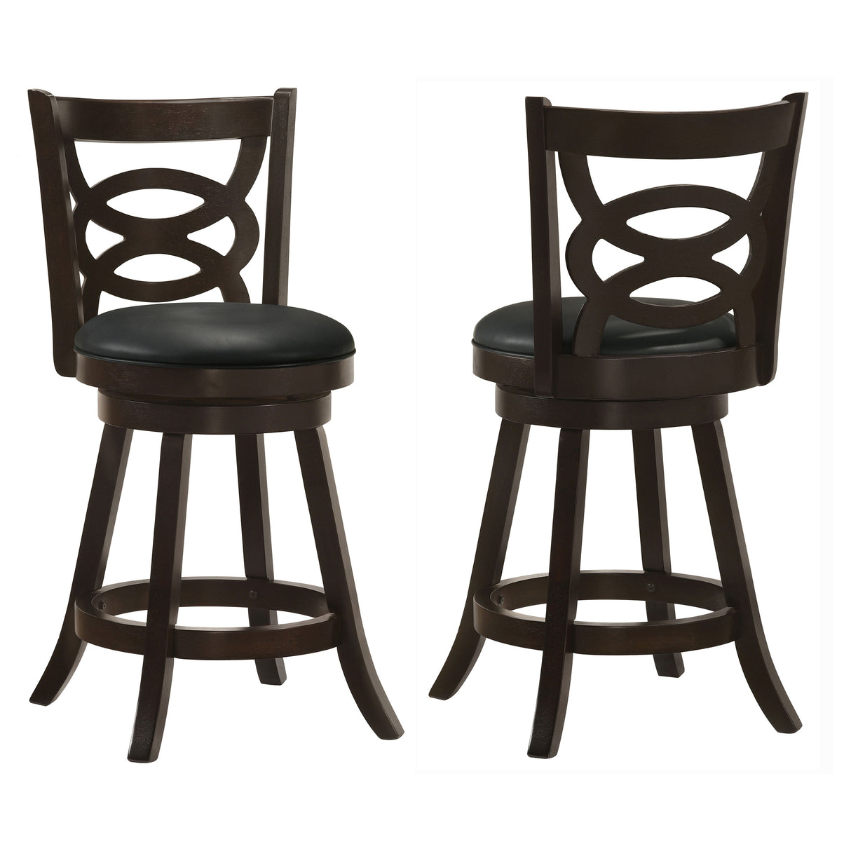 Furniture City Houma - Coaster - Calecita Wood Swivel Counter Stool Cappuccino (Set of 2) - 101929