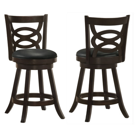 Furniture City Houma - Coaster - Calecita Wood Swivel Counter Stool Cappuccino (Set of 2) - 101929