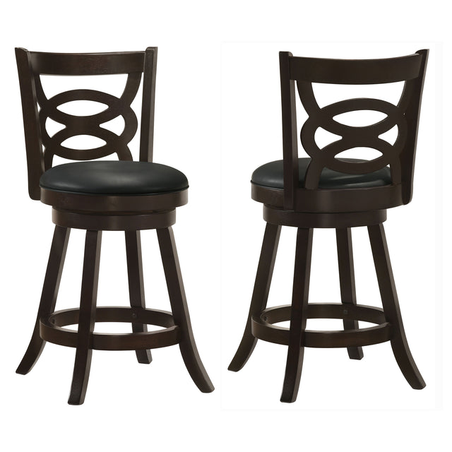 Furniture City Houma - Coaster - Calecita Wood Swivel Counter Stool Cappuccino (Set of 2) - 101929