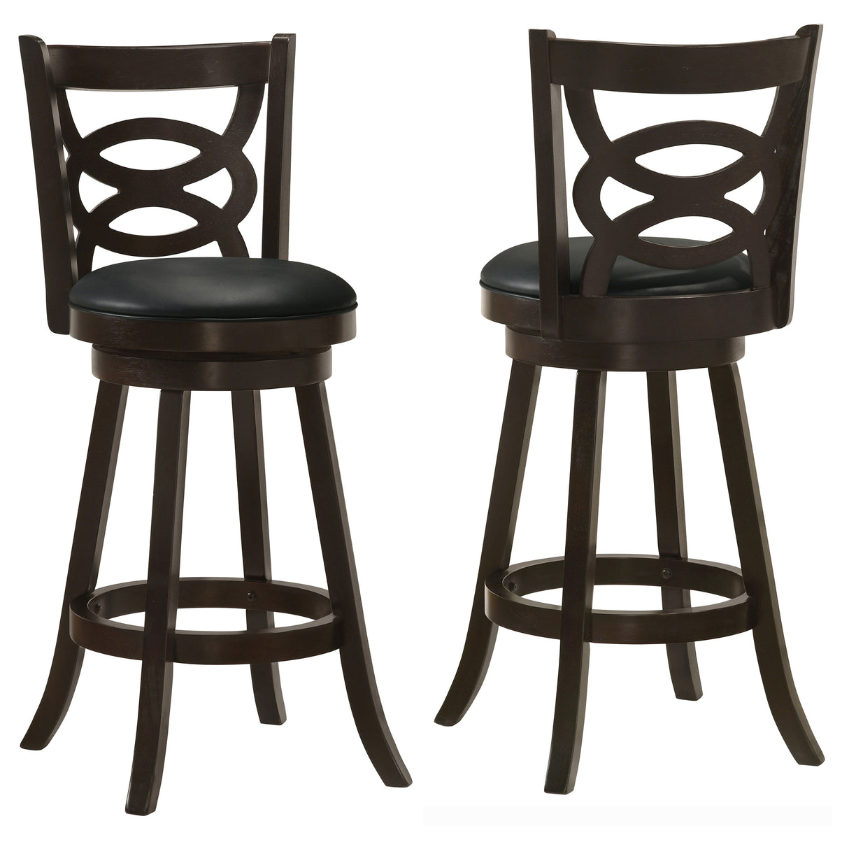 Furniture City Houma - Coaster - Calecita Wood Swivel Bar Stool Cappuccino (Set of 2) - 101930