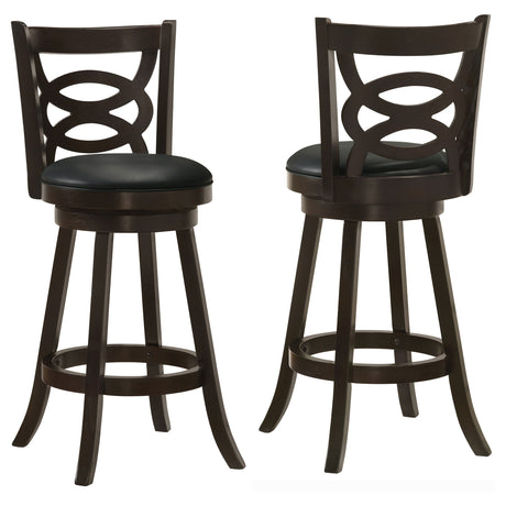 Furniture City Houma - Coaster - Calecita Wood Swivel Bar Stool Cappuccino (Set of 2) - 101930