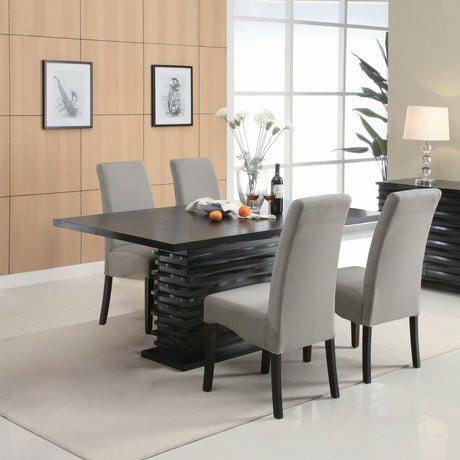 Furniture City Houma - Coaster - Stanton 5-piece Rectangular Dining Table Set Grey - 102061-S5