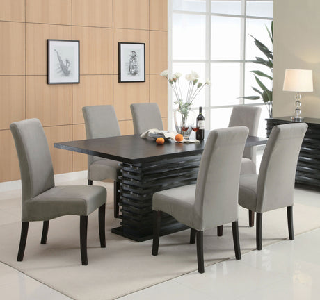 Furniture City Houma - Coaster - Stanton 7-piece Rectangular Dining Table Set Grey - 102061-S7