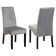 Furniture City Houma - Coaster - Stanton Velvet Upholstered Dining Side Chair Grey (Set of 2) - 102062