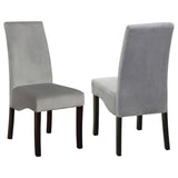 Furniture City Houma - Coaster - Stanton Velvet Upholstered Dining Side Chair Grey (Set of 2) - 102062