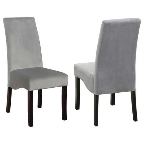 Furniture City Houma - Coaster - Stanton Velvet Upholstered Dining Side Chair Grey (Set of 2) - 102062
