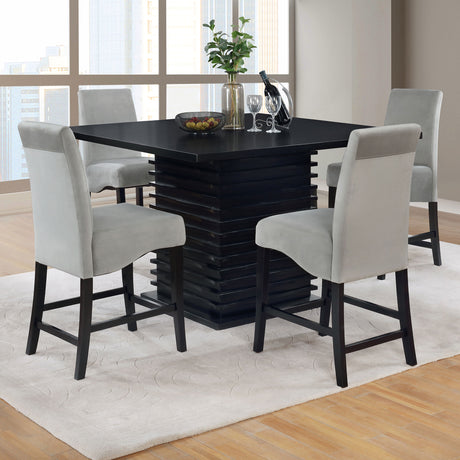 Furniture City Houma - Coaster - Stanton 5-piece Square Counter Height Dining Table Set Grey - 102068-S5