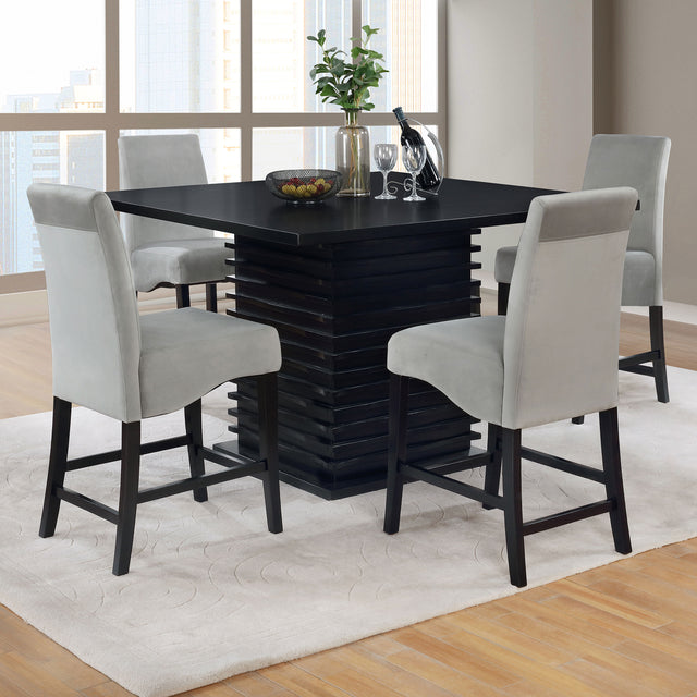 Furniture City Houma - Coaster - Stanton 5-piece Square Counter Height Dining Table Set Grey - 102068-S5