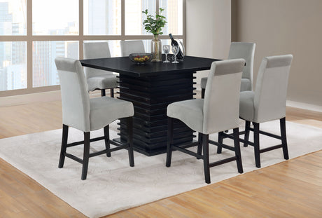 Furniture City Houma - Coaster - Stanton 7-piece Square Counter Height Dining Table Set Grey - 102068-S7