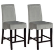 Furniture City Houma - Coaster - Stanton Velvet Upholstered Counter Chair Grey (Set of 2) - 102069GRY