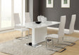 Furniture City Houma - Coaster - Anges 5-piece Dining Table Set White High Gloss and White - 102310-S5W