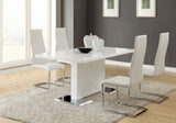 Furniture City Houma - Coaster - Anges 5-piece Dining Table Set White High Gloss and White - 102310-S5W