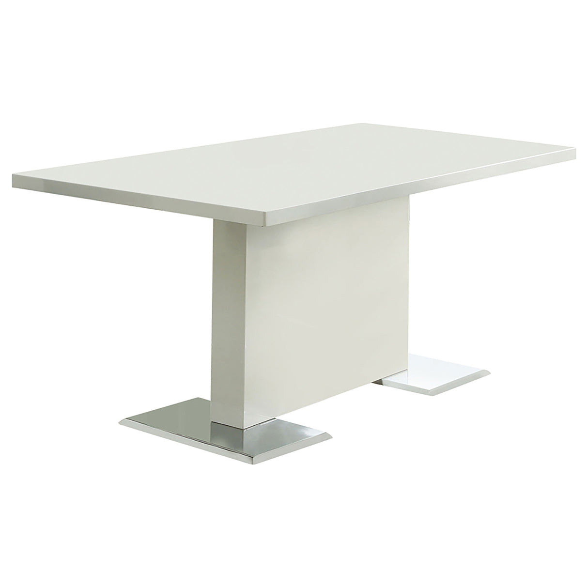 Furniture City Houma - Coaster - Anges Rectangular 63-inch Dining Table White High Gloss - 102310