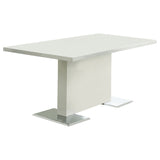 Furniture City Houma - Coaster - Anges Rectangular 63-inch Dining Table White High Gloss - 102310