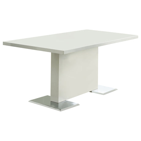 Furniture City Houma - Coaster - Anges Rectangular 63-inch Dining Table White High Gloss - 102310