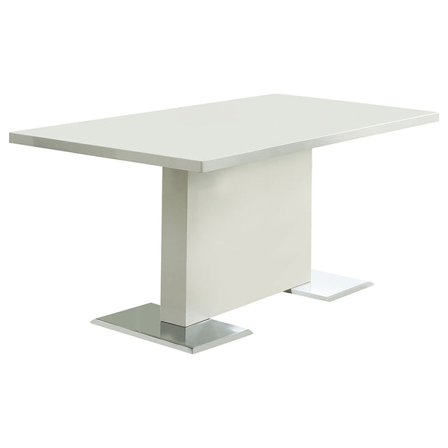 Furniture City Houma - Coaster - Anges Rectangular 63-inch Dining Table White High Gloss - 102310