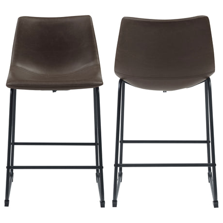 Furniture City Houma - Coaster - Michelle Upholstered Counter Chair Brown (Set of 2) - 102535