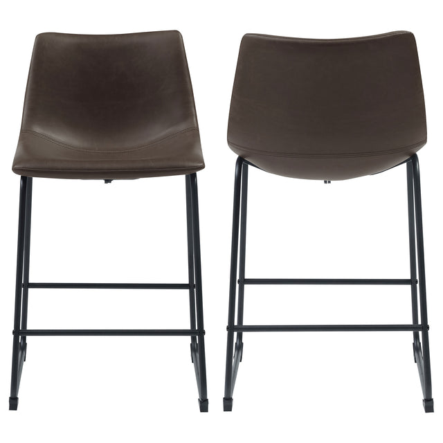 Furniture City Houma - Coaster - Michelle Upholstered Counter Chair Brown (Set of 2) - 102535