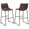 Furniture City Houma - Coaster - Michelle Upholstered Bar Chair Brown (Set of 2) - 102536