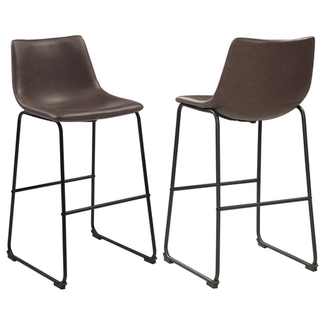 Furniture City Houma - Coaster - Michelle Upholstered Bar Chair Brown (Set of 2) - 102536