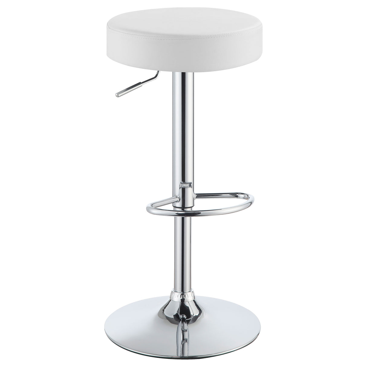 Furniture City Houma - Coaster - Ramses Adjustable Backless Bar Stool Chrome and White - 102550