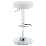 Furniture City Houma - Coaster - Ramses Adjustable Backless Bar Stool Chrome and White - 102550