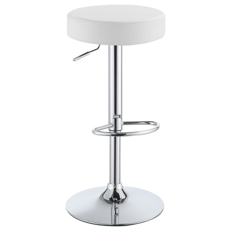 Furniture City Houma - Coaster - Ramses Adjustable Backless Bar Stool Chrome and White - 102550