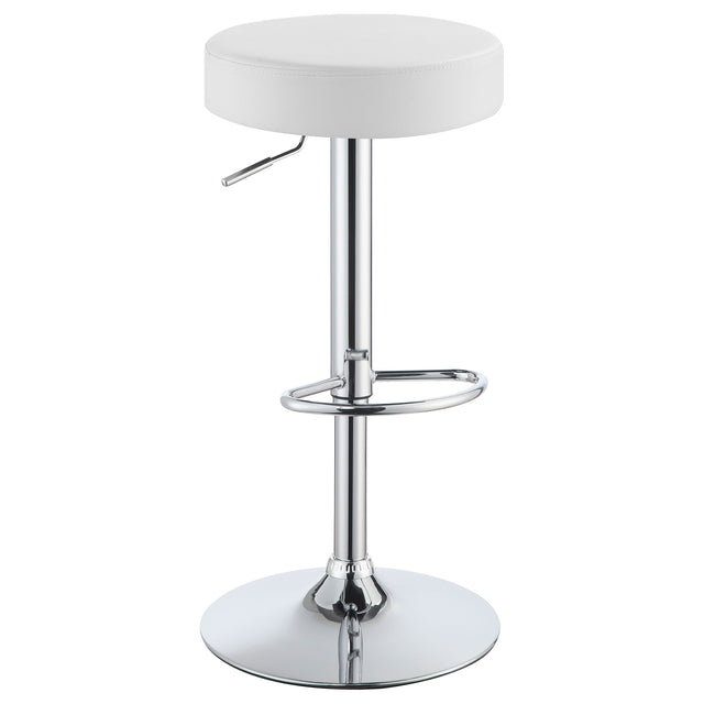 Furniture City Houma - Coaster - Ramses Adjustable Backless Bar Stool Chrome and White - 102550