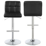 Furniture City Houma - Coaster - Lenny Upholstered Adjustable Bar Stool Black (Set of 2) - 102554