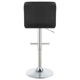 Lenny Upholstered Adjustable Bar Stool Black (Set of 2)