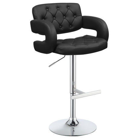 Furniture City Houma - Coaster - Brandi Adjustable Bar Stool Black and Chrome - 102555