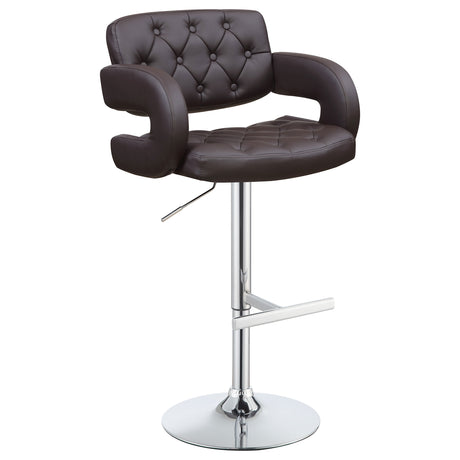 Furniture City Houma - Coaster - Brandi Adjustable Bar Stool Chrome and Brown - 102556