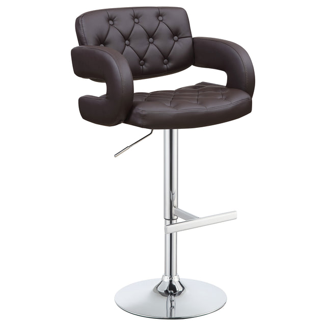 Furniture City Houma - Coaster - Brandi Adjustable Bar Stool Chrome and Brown - 102556
