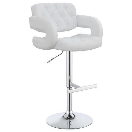 Furniture City Houma - Coaster - Brandi Adjustable Bar Stool Chrome and White - 102557