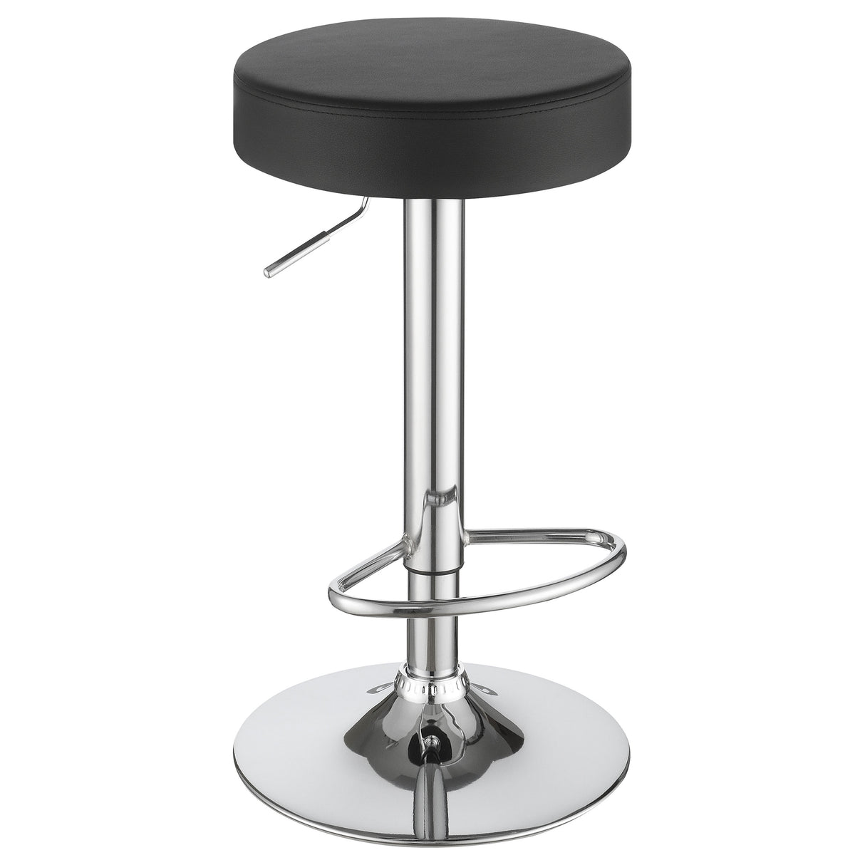 Furniture City Houma - Coaster - Ramses 29-inch Adjustable Bar Stool Chrome and Black - 102558