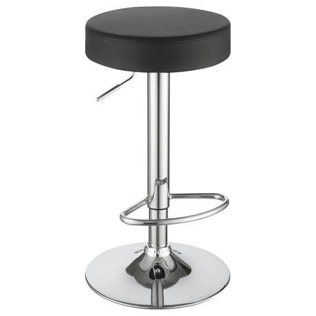 Furniture City Houma - Coaster - Ramses 29-inch Adjustable Bar Stool Chrome and Black - 102558