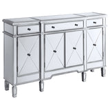 Furniture City Houma - Coaster - Aconitum 4-door Mirrored Storage Accent Cabinet Silver - 102595